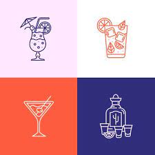Food Drinks Icons Set Drink Icon Illustration Character Design Icon