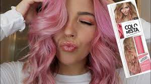 Splat is one of the common brands of wash out or washable hair colors. L Oreal Colorista Review And Demo I Dyed My Hair Pink Youtube