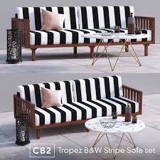 Check spelling or type a new query. 3d Sun Cb2 Tropez Black And White Stripe Sofa Set