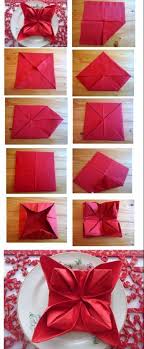 Pliage Serviette Nouvel An Papier Motif Fleur Etoile Noel Idee Deco Festive Decoration Table Pliage Serviette Pliage Pliage Serviette Papier