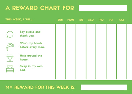Green And Yellow House Toddlers Reward Chart Templates By
