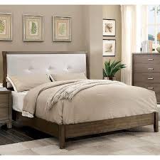 Grey fabric upholstered storage bed has horizontal channels on headboard and bench seat in footboard. Furniture Of America Beds Enrico I Cm7068gy Ck Bed California King Upholstered Platform Bed California King From Elite Discount Furniture