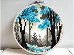 Check spelling or type a new query. Autumn Forest Landscape Cross Stitch Pattern Modern Easy Counted Chart Nature Sky Embroidery H Modern Cross Stitch Patterns Cross Stitch Art Cross Stitch