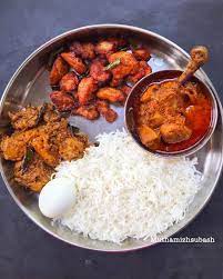 Sunday Lunch Mandatory Sunday Nonveg Lunch And It Is Chicken Platter Steamed Basmati Rice Indian Food Recipes Tasty Vegetarian Recipes Food