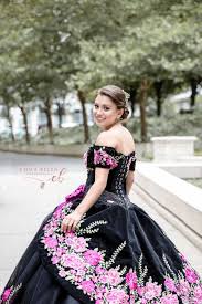 Black And Pink Charro Quince Dress Samantha S Quinceanera With Images Charro Quinceanera Dresses Quinceanera Dresses Charro Dresses