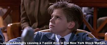 single-handedly causing a 7-point drop in the New York Stock Market.