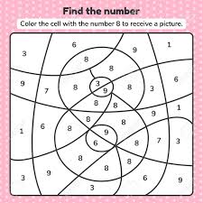 Kids will have fun identifying animals, learning body parts, and playing spot the difference. Vector Illustration Coloring Book Number For Kids Worksheet For Preschool Kindergarten And School Age Royalty Free Cliparts Vectors And Stock Illustration Image 128507454