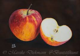 Apple Drawing With Colored Pencil Apfel Zeichnung Mit Buntstiften Buntstifte Zeichnungen Zeichnen