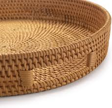 The patio club chair is made of handwoven pe wicker and sturdy steel frame, perfect for deck, poolside, lawn, backyard, or anywhere you would love to enjoy yourself. Buy Coffee Table Tray Round Rattan Ottoman Tray Woven Serving Trays With Handles For Home And Kitchen Decorative Natural Large 14 Inch X 2 8 Inch Online In Vietnam B0892h4pbv