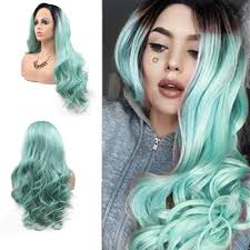 Mermaid hair is not just for millennials. Amazon Com Superior Ombre Mint Green Mermaid Wigs For Women Girls Side Part Best Pastel Blue Green Wavy Natural Hairline Side Part Dark Roots 2tone Synthetic Lace Front Wigs Soft Glueless Hair