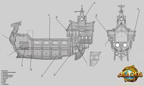 Allods Astralship Schematics Pirate Ship Sailing Yacht Blueprints