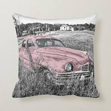 Red racing car throw pillow. Pink Classic Car Throw Pillow Zazzle Com Car Throw Pillows Throw Pillows Vintage Car Decor