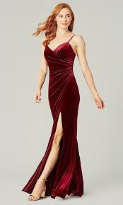 Long V Neck Velvet Bridesmaid Dress By Kleinfeld In 2020 Velvet Bridesmaid Dresses Red Bridesmaid Dresses Emerald Green Bridesmaid Dresses