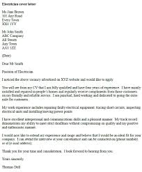 Cover Letter Example For An Electrician Icover Org Uk