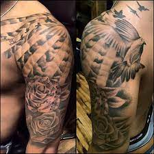 Freehand Half Sleeve For Men Tatoeage Ideeen Mouwtatoeages Cloud Tatoeages