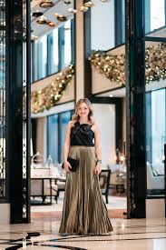 Black And Gold Skirt J Crew Black Bow Top Eliza J Pleated Gold Skirt Bows Sequins Gold Skirt Maxi Skirt Outfits Maxi Skirt Black