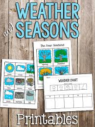 weather seasons printable cards prekinders