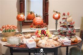 Arrange a variety of cut or sliced raw vegetables such as carrots, bell peppers, celery, broccoli, or whatever you prefer on a large platter. Fall Themed Baby Shower The American Patriette