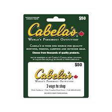 Cabela's canada printed egift cards are accepted in any of our stores, online or through our call center at 1.800.265.6245. Cabelas Gift Card 50 London Drugs