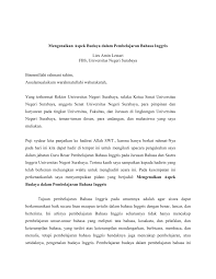 Deskripsi nilai pengetahuan bahasa inggris sd. Pdf Mengenalkan Aspek Budaya Dalam Pembelajaran Bahasa Inggris