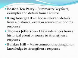 Boston Tea Party Summarize Key Facts Examples And Details From A Source King George Iii Choose Relevant Details From A Historical Event Or Source Ppt Video Online Download