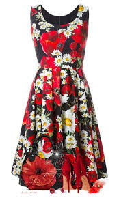 Poppies Poppy Print Dress Silk Print Dress Floral Cotton Dress