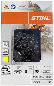 Most chains saws use 0.325, 3/8, or 0.404 pitch, with 1/4 being a less common size that is also used on some saws. Amazon Com Stihl Chainsaw Chain 26rs68 18 Inch 68 Drive Links 325 Pitch 063 Gauge Garden Outdoor Stihl Stihl Chainsaw Chainsaw Chain