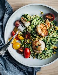 No, sometimes i need that. Grilled Scallops With Herbed Zucchini Noodles And Charred Corn