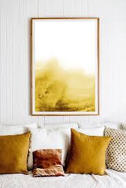 Printable Golden Yellow Wave Watercolor Print Gold Print Gold Painting Abstract Gold Art Yellow Golden Contemp Decor Home Decor Photographic Prints