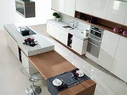 Contemporary Kitchen With Combination Island Bench With Stools In Table Setting Contemporary Kitchen Modern Kitchen Island Modern Kitchen