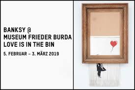 It seems banksy is not content with alleged criminal damage of buildings but now has apparently criminally damaged someone else's. Banksy S Half Shredded Artwork Love Is In The Bin Goes On View In Germany Exhibitions The Value Art News