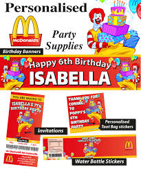 Personalised Mcdonalds Birthday Party Banner Decorations Supplies Mcdonalds Birthday Party Birthday Party Banner Party Banner