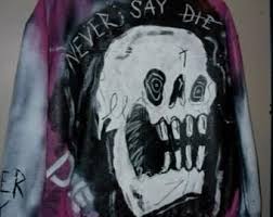 Lil Peep Skull Never Say Die Leather Jacket Coat Etsy Diy Jacket Jackets Leather Jacket