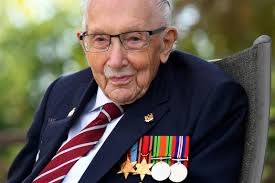 Captain sir tom moore at his home in marston moretaine, bedfordshire, on the publication day of his captain tom moore celebrating his 100th birthday by carrying the 2012 olympic torch as he. Szac Ckpm9hxvm