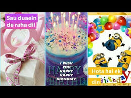 Happy birthday cake with candles and other party juices and drinks. Happy Birthday Whatsapp Status Happy Birthday Status Social Seeks Com