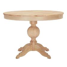 Stylewell Stylewell Unfinished Wood Round Pedestal Table For 4 42 In L X 29 75 In H T 01 The Home In 2020 Dining Table Pedestal Table Round Pedestal Dining Table