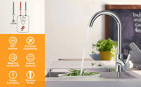 Je nach durchmesser ihres wasserhahns variiert auch die größe ihres siebs. Bonade 3 Anschlusse Fur Wasserboiler Niederdruck Kuchenarmatur Mischbatterie Armatur Kuche Wasserhahn 360 Schwenkbar Niederdruckarmatur Einhebelmischer Fur Untertischgerat Amazon De Baumarkt