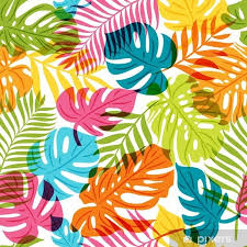 Vector Seamless Pattern With Multicolor Palm Tree Leaves Summer Tropical Background Trendy Design For Fabric And Textile Print Wall Mural Pixers We Live In 2020 Tropical Background Floral Backround Tropical Flowers Pattern