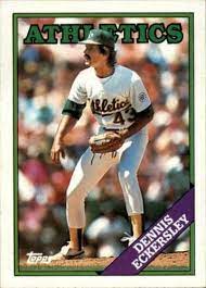 I've owned quite a few dennis eckersley rookie cards over the years, all of which are not as good as this raw copy. Amazon Com 1988 Topps Baseball Card 72 Dennis Eckersley Collectibles Fine Art