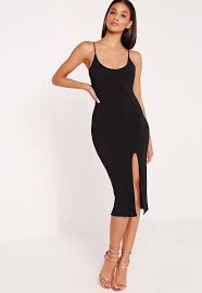 Missguided Black Strappy Scoop Neck Midi Dress Black Midi Dress Scoop Neck Midi Dress Midi Dress Bodycon