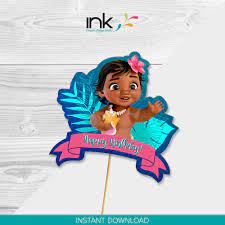 Disney Baby Moana Cake Topper Centerpiece Instant Download Creativo Barche