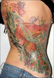 Koi Tattoo 122 Amazingly Hot Miami Ink Koi Tattoo Artwork Piece Beautiful Colorful Flowers Vines Leaves Koi Tattoo Tattoos Large Back Tattoos For Women