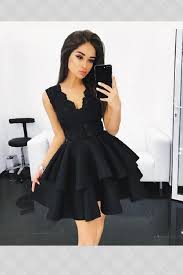 Homecoming Dresses Black Lace Prom Dresses Black Homecoming Dress V Neck Vestidos De Fiesta Cortos Vestidos De Grado Cortos Vestidos Para Graduacion Cortos