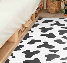 Available in multiple designs, patterns and colors; Cow Print Animal Print Vinyl Rug Tenstickers