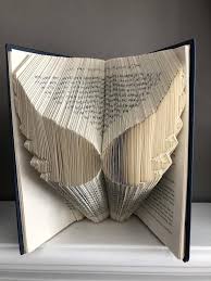Angel Wings Folded Book Art Etsy In 2020 Book Art Diy Book Folding Patterns Free Book Art Diy Tutorial