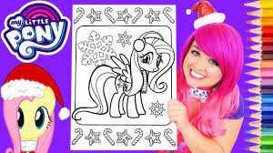 Mickey mouse santa christmas coloring page. Coloring My Little Pony Christmas Fluttershy Coloring Page Prismacolor Pencils Kimmi The Clown Youtube