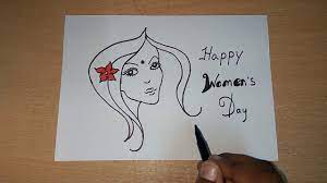 Creative happy women's day poster wishes card design. Women S Day Drawing Greeting Card Wish A Happy Women S Day Womens Day Special Youtube