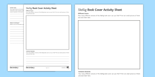 Skellig Book Cover Worksheet Teacher Made