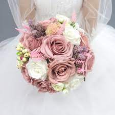 Hot pink roses fake flowers 3 inch artificial rose 100 pcs wedding bouquet decor. Artificial Flowers Orchid Bouquet Wedding Dusty Pink Bouquet Dusty Pink Roses Bridal Bouquet Accessories Weddings Valresa Com