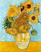 Van gogh's flowers from 1887, including vase with lilacs, daisies and anemones, show flowers in a blue vase set against a soft blue and . 5 49